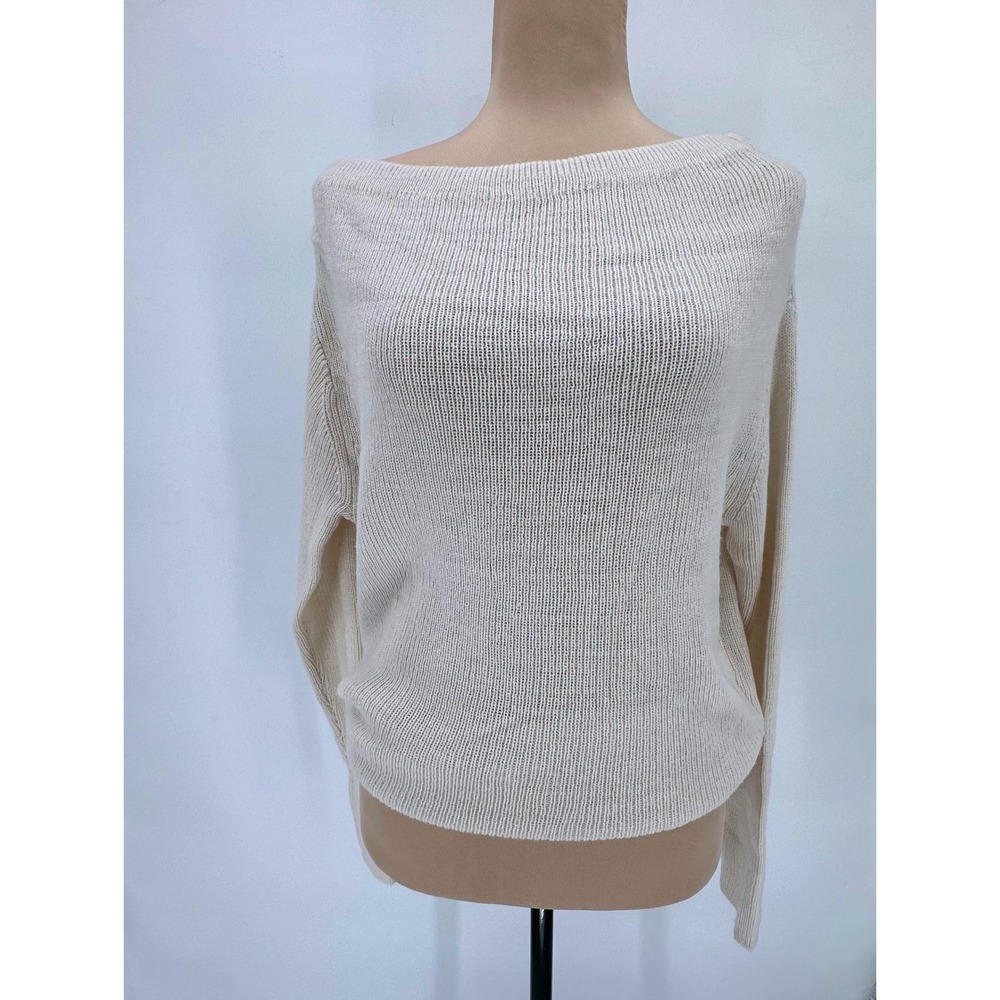 ASTR The Label Cream Boatneck Ribbed Wool Blend Sweater Womens Size M NWT